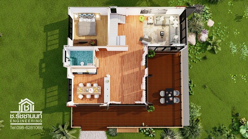 Two Story Modern Style House Design With Spacious Deck - House And Decors