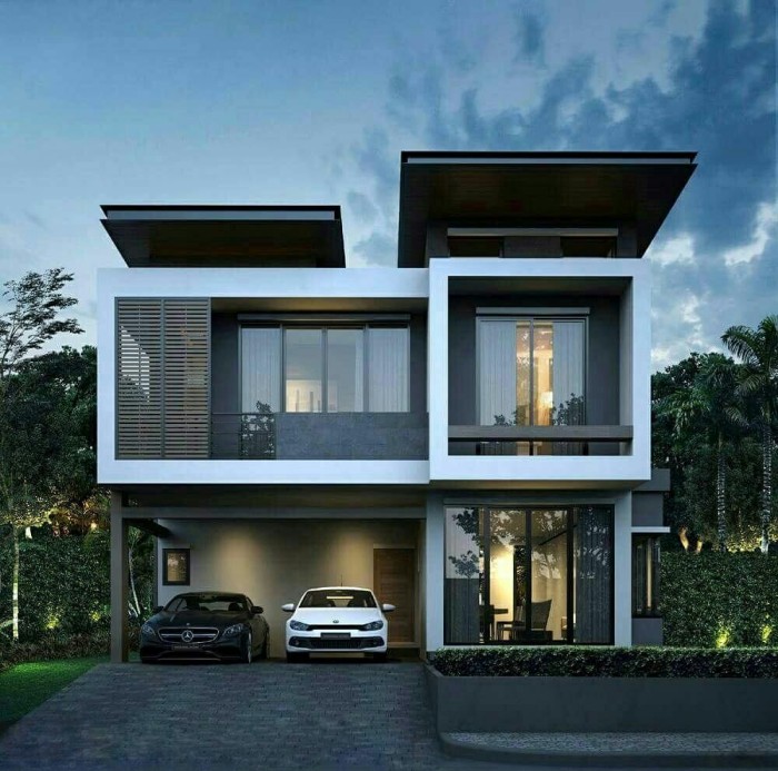 Download Two Story Korean Modern House Exterior Design Pics